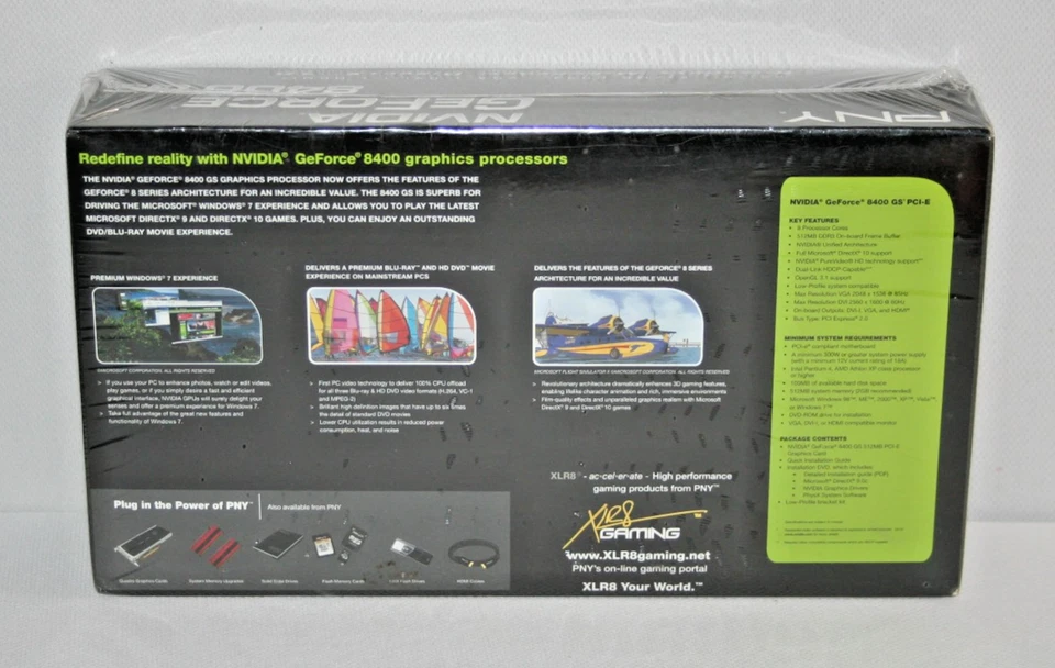 PNY GeForce 8400GS 512mb PCI-E Video Card NEW IN SEALED BOX - Image 3 of 4