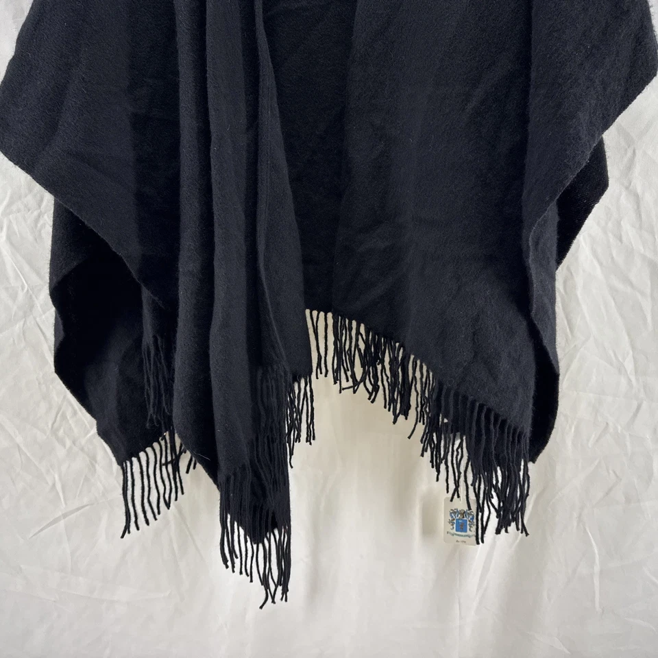 Portolano 100% Lana de Cordero 38" Mantón Colgante Capa Envolvente Negro Mujer Talla Única NUEVO Foto 3 de 4