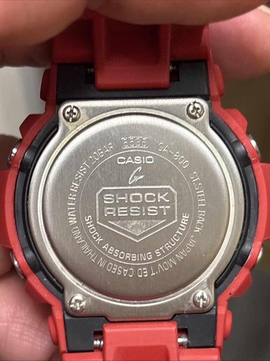 CASIO G-SHOCK Quartz Analog-Digital Watch GA-800 Black/Red 5535