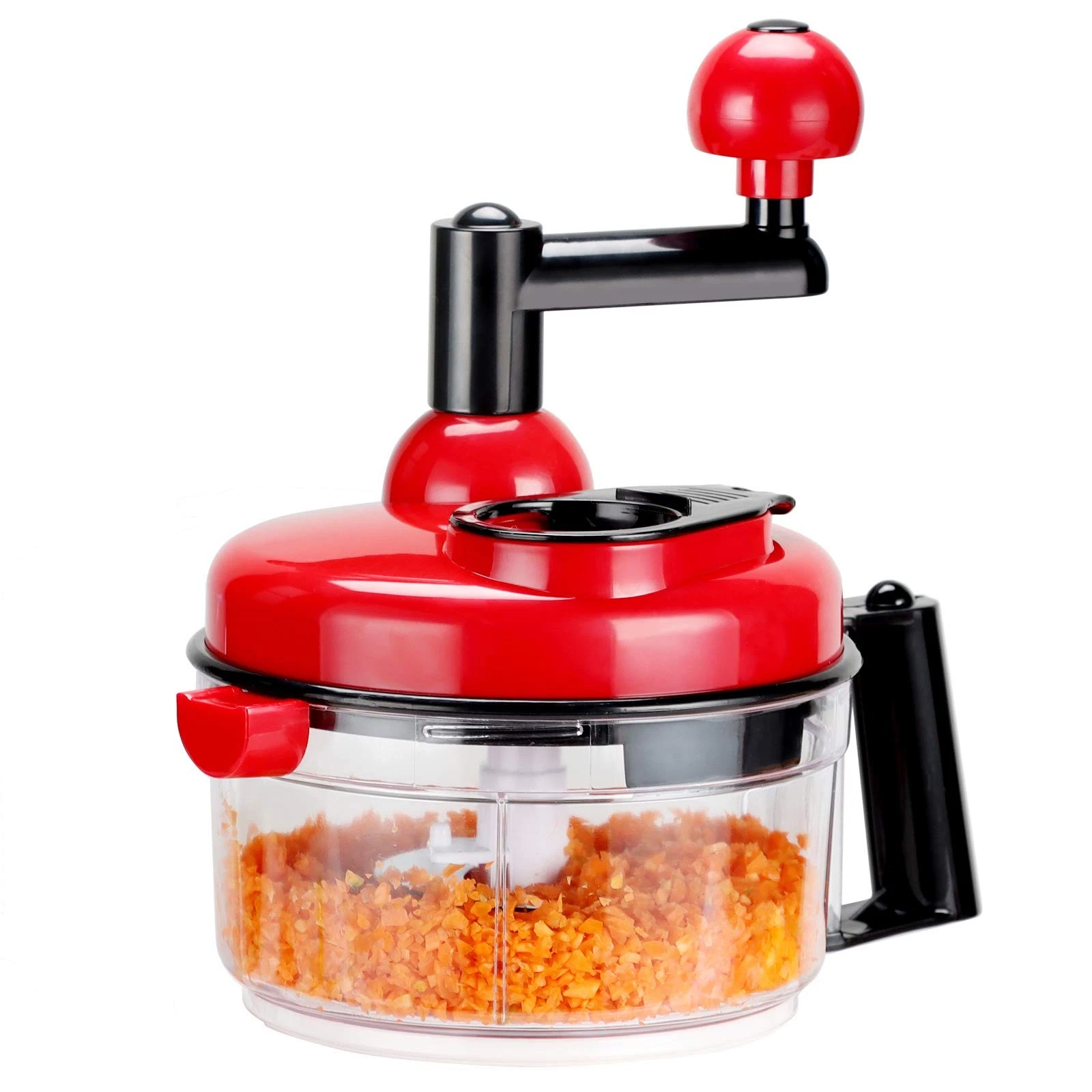 Hand Crank Food Chopper Red - Manual Food Processor with Egg Separator, Labor...