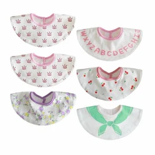 Baby Bibs 6 Pack Cotton Eating Teething Drooling Newborn Infant Unisex