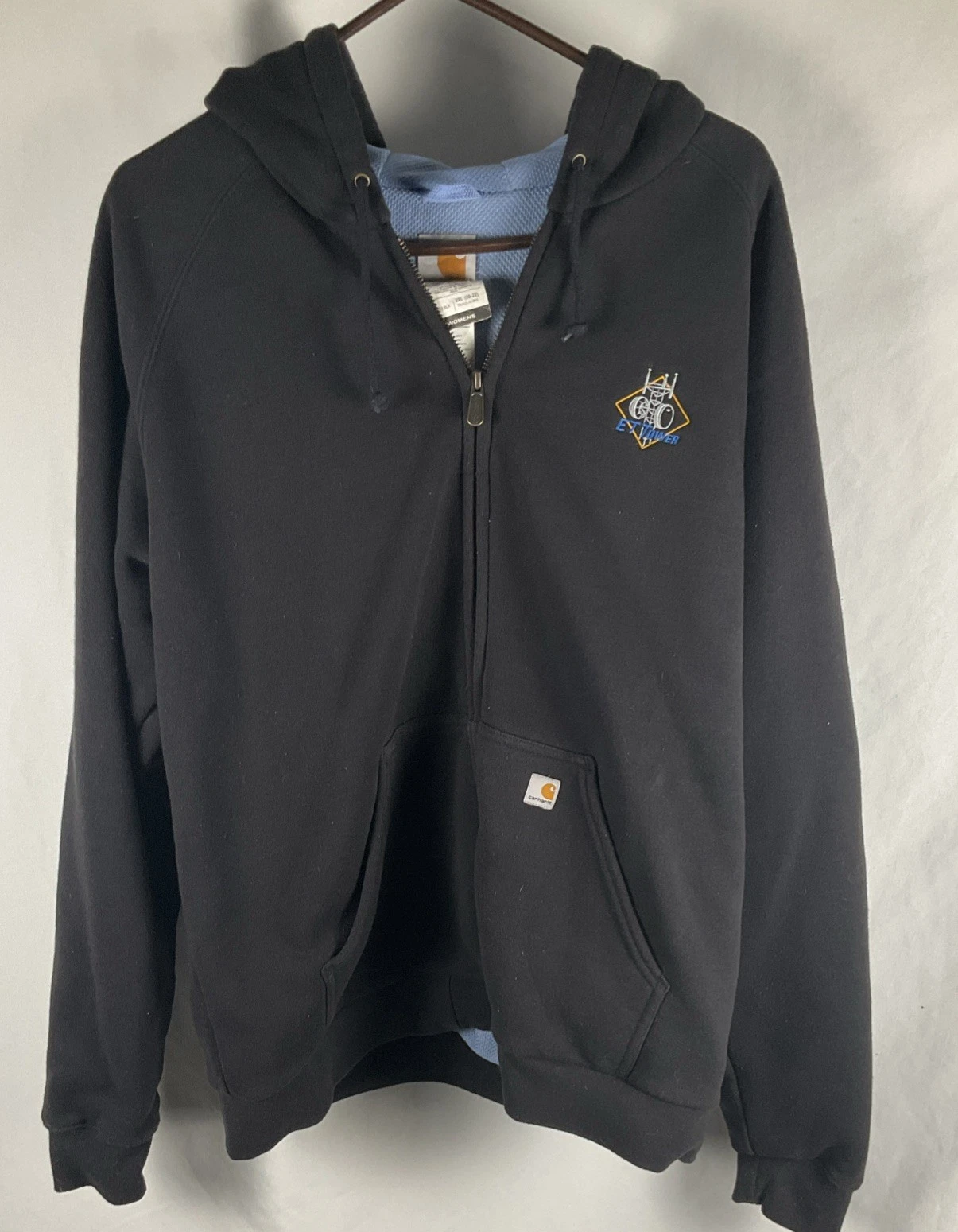 Carhartt Womens 2XL Black Thermal Lined Full Zipped Hoodie Jacket Sweatshirt