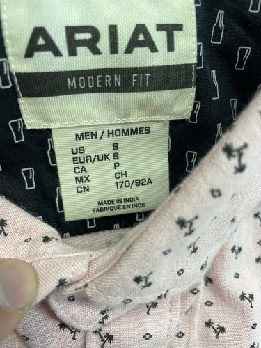 Ariat Men's Western Shirt Long Sleeve  Marshall Stretch Modern Shirt LARGE Rose  - Picture 7 of 11