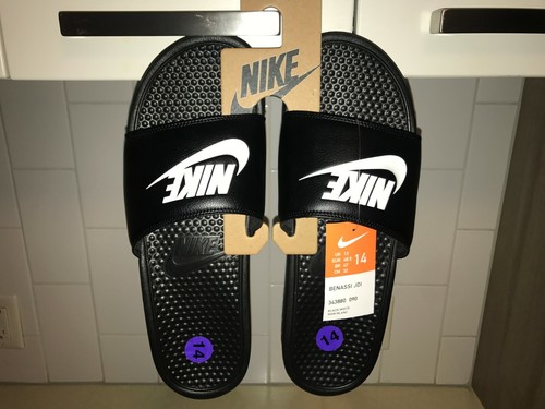 nike benassi white black