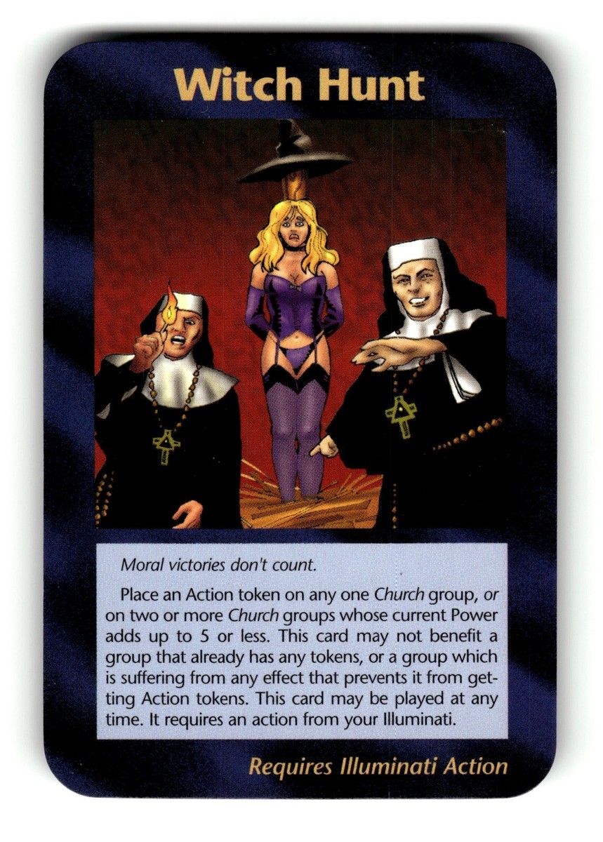 Witch Hunt Card INWO Illuminati New World Order Assassins Game 120