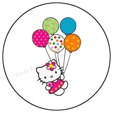 KITTY BIRTHDAY BALLOONS ENVELOPE SEALS LABELS STICKERS PARTY FAVORS