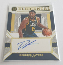 2018-19 Cornerstone Derrick Favors Elemental Autograph Card #ed/129 - Utah Jazz