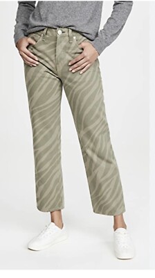 Rag&Bone Maya Straight Wide Leg High Rise Green Jeans US27