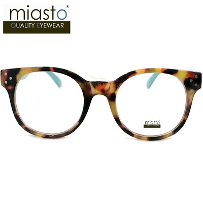 MIASTO PREPPY BIG ROUND/ SQUARISH READING GLASSES+2.25 BLUE & TORTOISE (LARGE)