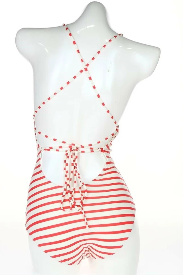 Traje de baño Rachel Pally Veruschka de una pieza con cierre de cordones a rayas talla XS Foto 2 de 2