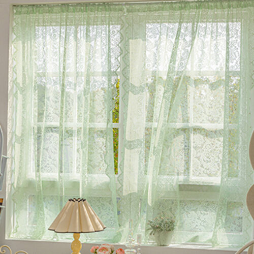Un panneau rideau en maille pure filet dentelle tulle fenêtre drapé chambre salon maison - Photo 1/13