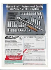 1993 Master Craft Professional Tools Vintage Print Advertisement
