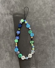 Green  Blue Phone Charm - Phone Bracelet - Unique Lucky Phone Strap