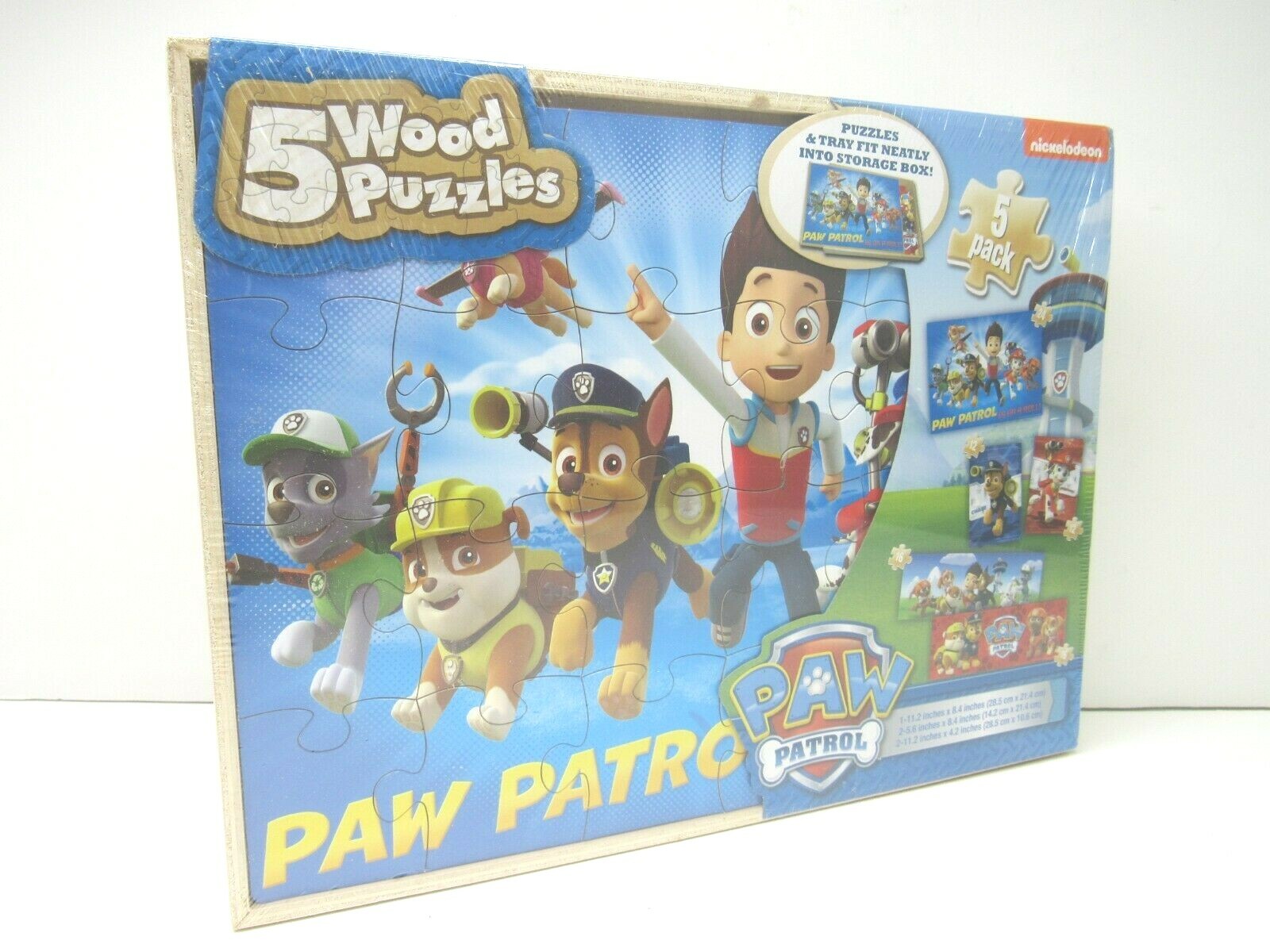 paw patrol 5 wooden puzzles box set