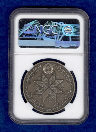 2009 Belarus 20 Rubles Festivals and Rites Spasy Coin NGC PF70 Antiqued - Picture 2 of 2