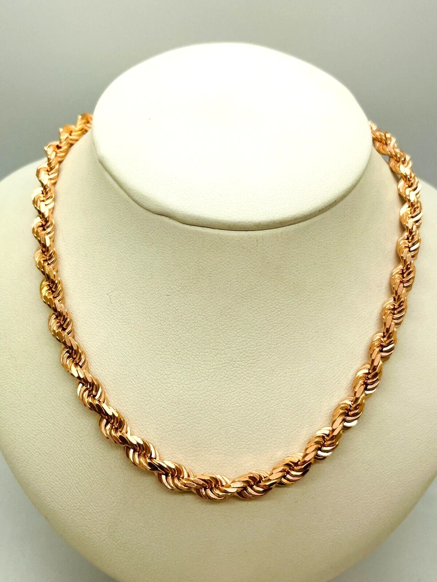 Solid diamond sales cut rope chain