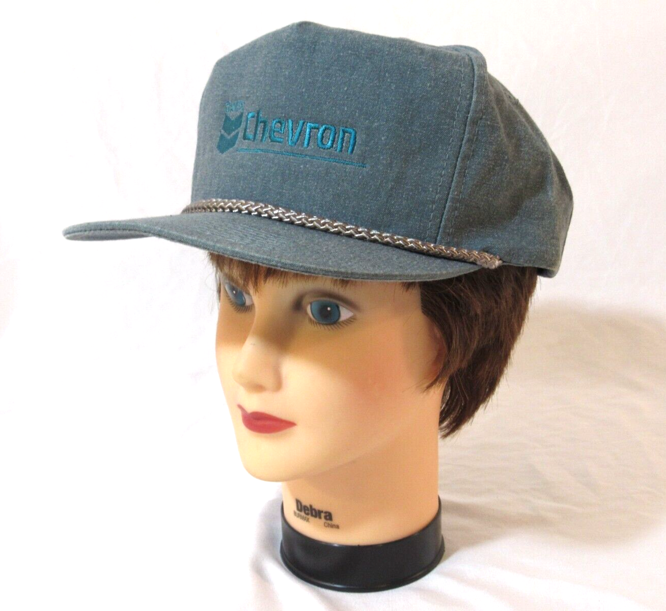 VTG Chervon Gas Oil Station Teal Adjustable Snapback Hat Baseball Cap