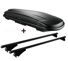 Skibox schwarz VDP JUXT 400 lit + Relingträger Alu für für Mercedes GLA X156 ab Skibox schwarz VDP JUXT 400 lit + Relingträger Alu für für Mercedes GLA X156 ab
