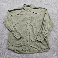 Eddie Bauer Button Down Shirt Men's Large Green Classic Fit Chest Pocket Casual