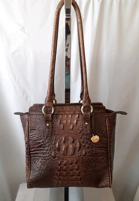 tan croc shoulder bag