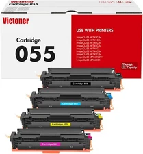 055 055H Toner Cartridge Set: 4 Pack Compatible Replacement for Canon 055/055H