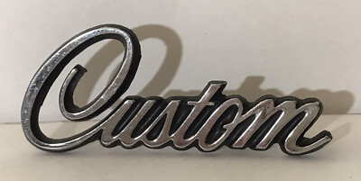 Vintage CUSTOM Emblem Script Model? Metal Badge