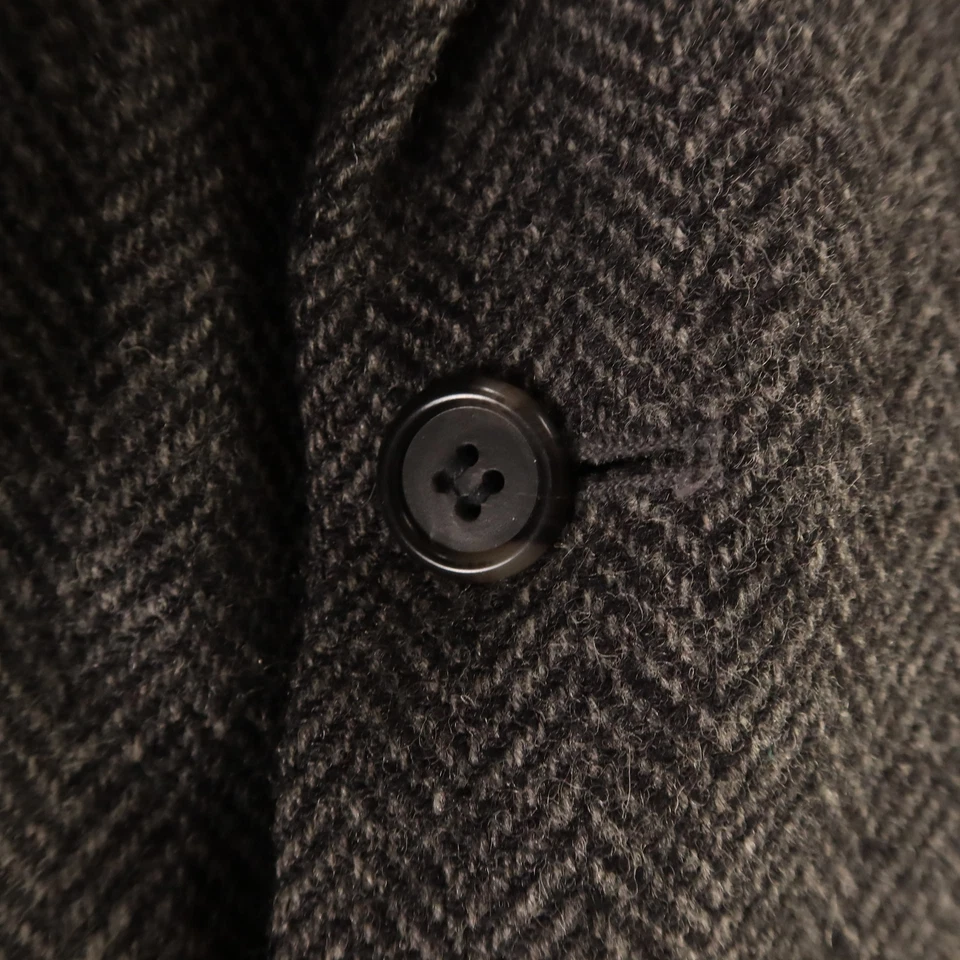 Chaqueta de Tweed de Colección M Gris Espiga 100% Lana Lana Blazer Abrigo Deportivo 42R Foto 4 de 4