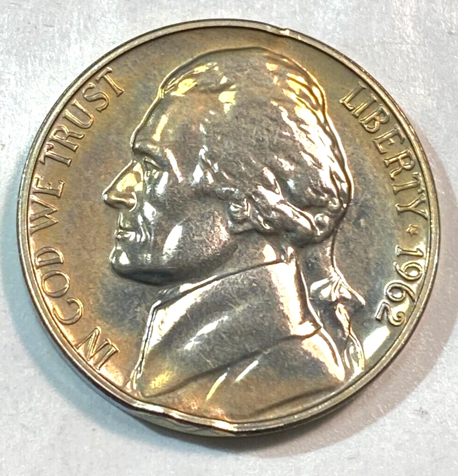 1962 Proof Jefferson Nickel Amazing Twice Struck Edge Error CHRC - Image 2 of 4