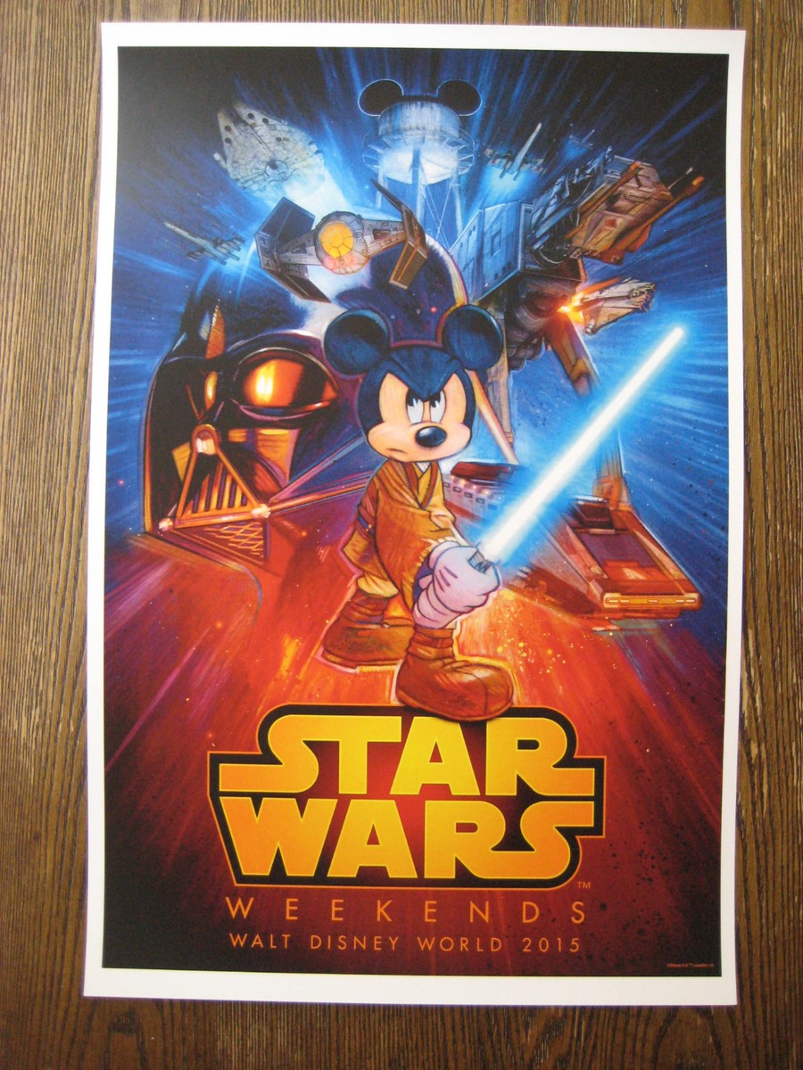 Disney World Star Wars Weekends 2015 Poster 11x17 Jedi Mickey