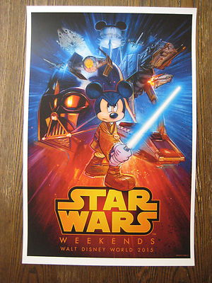 Disney World Star Wars Weekends 2015 Poster 11x17 Jedi Mickey