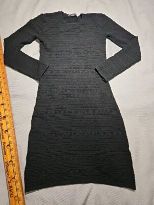 Alessandro Miele Italy Dress Womens Small S Black Knit Stretch Textured Top