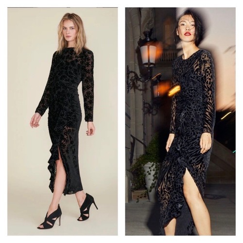 NEU $ 695 UVP Veronica Beard Lala Kleid Größe 2 schwarz Neu mit Etikett Langarmkleid