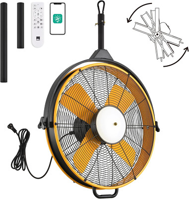 Yellow 24.8'' Waterproof Ceiling Fan with Remote & App for Outdoor Use