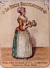 Trade Card La Belle Chocolatiere - Walter Baker & Co., Limited chocolate