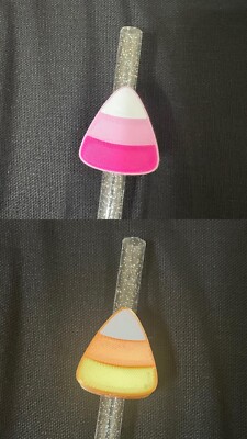 3D Printed Halloween Candy Corn Straw Topper for Stanley and Starbucks Tumbler