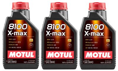 Motul 8100 X-MAX 0W40 - 3L - Fully Synthetic Engine Motor Oil (3 x 1L)