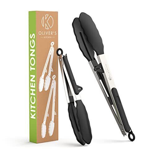 Oliver's Kitchen - Pinze da cucina in silicone per alimenti, con clip di (x2m)