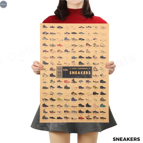 Retro Kraft Paper Poster - Sneakers Collection - for Home Bar Kitchen Wall Decor - Picture 1 of 10