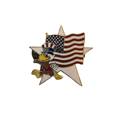 Sam the Eagle USA Flag Los Angeles Summer Olympic Games Pin 1984 Vintage