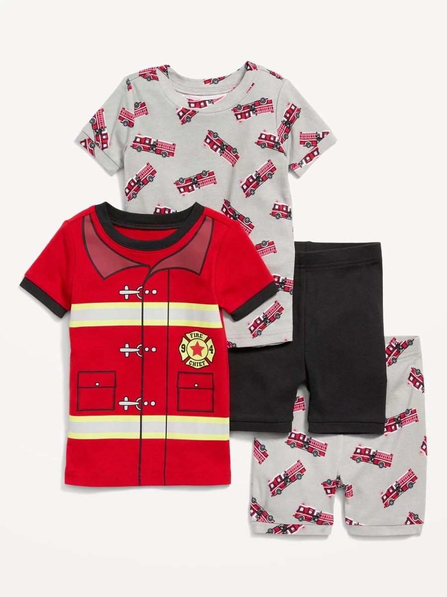 Old Navy Baby Boys Piece Pajama Set Top Bottom Snug Fit Fireman