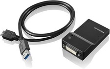 Lenovo USB 3.0 to DVI/VGA Monitor Adapter 0B47072 Full HD New Black