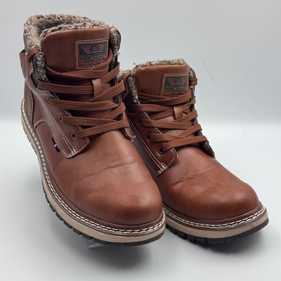 Arrigo Bello Boots Mens 8 Brown Leather Fur Lined Hiker AM9058-3