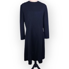 Vintage Kay Windsor Long Sleeve Midi Dress Vtg 18 Mod Large Midcentury Gothic