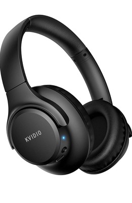 KVIDIO Wireless Bluetooth Kopfhörer Over Ear 65 Stunden Spielzeit Mikrofon Schwarz