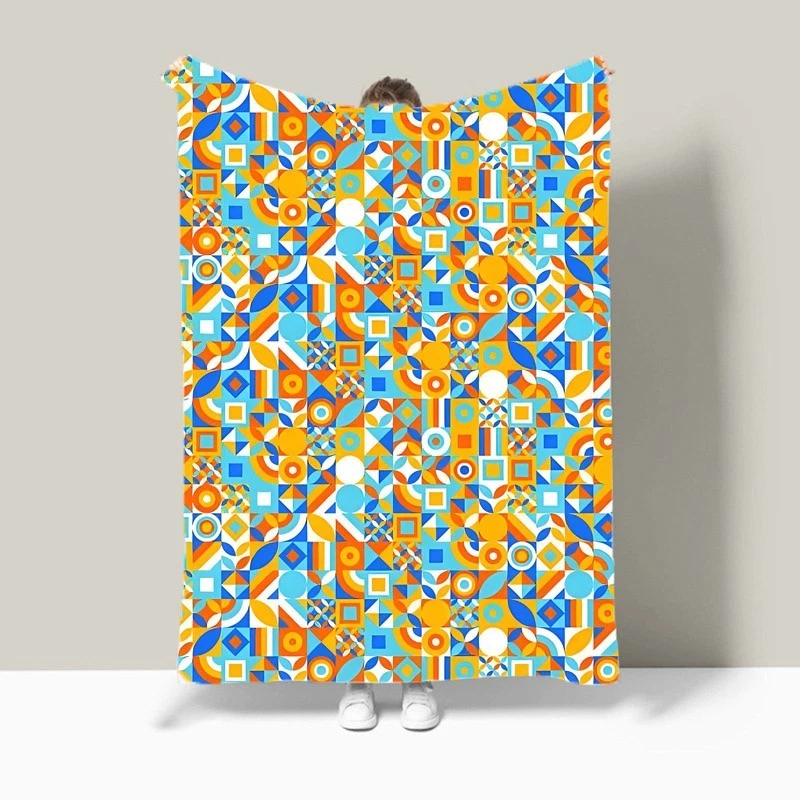 Bauhaus Geometric Bedspread Sofa Throw Blanket Soft Warm Holiday Birthday Gift - Image 2 of 4