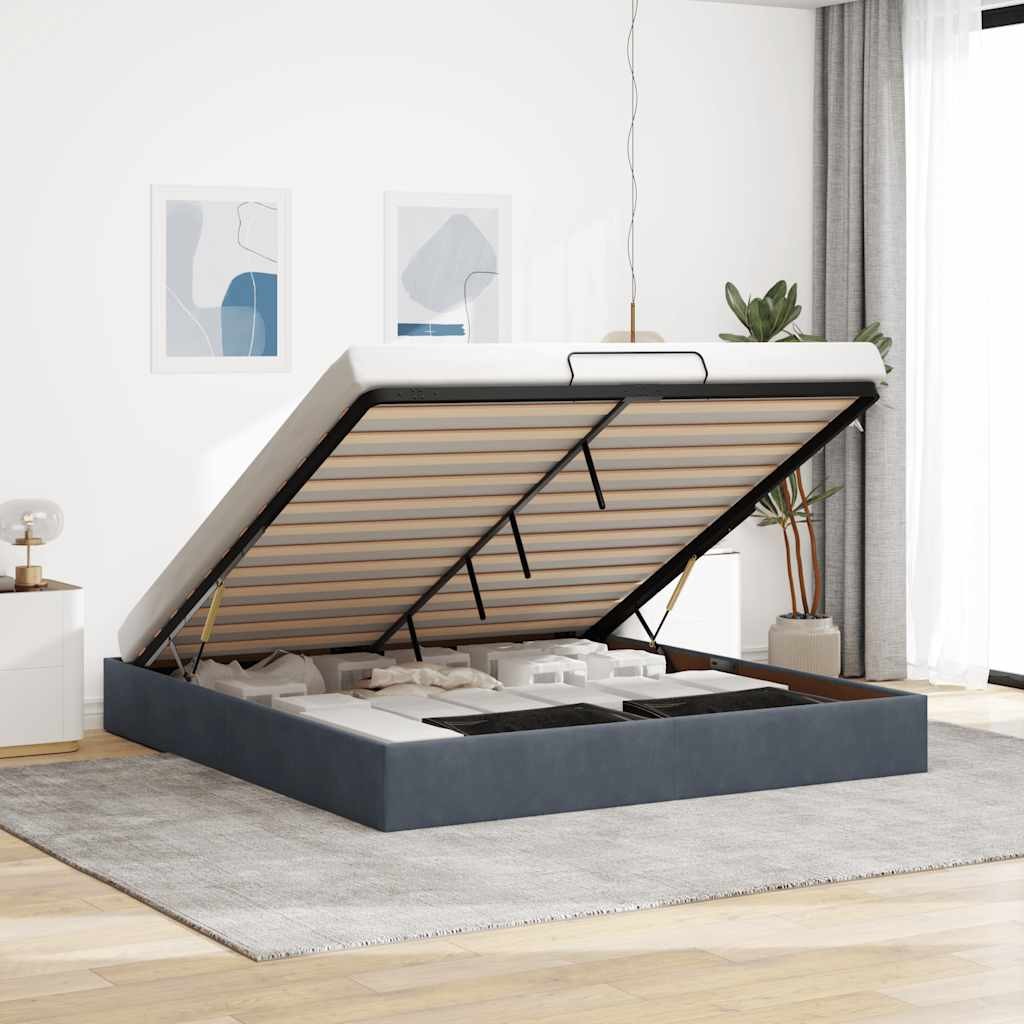 Struttura Letto Pouf senza Materasso 180x200 cm in Velluto 2805533