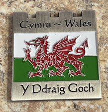 Wales Geocoin SQUARE-UNACTIVATED-Cymru Wales-Y Ddraig Goch-Red Dragon 2006