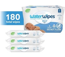 WaterWipes Plastic-Free Hypoallergenic Sensitive Skin, 180 Count