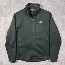 LL Bean Sweater Fleece Full Zip Jacket Men's M Reg Slightly Fitted Tech Green
