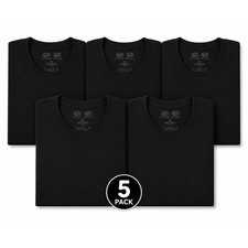 Fruit of the Loom 5-Pack Heavy Cotton HD T-Shirts Size Small S - Black